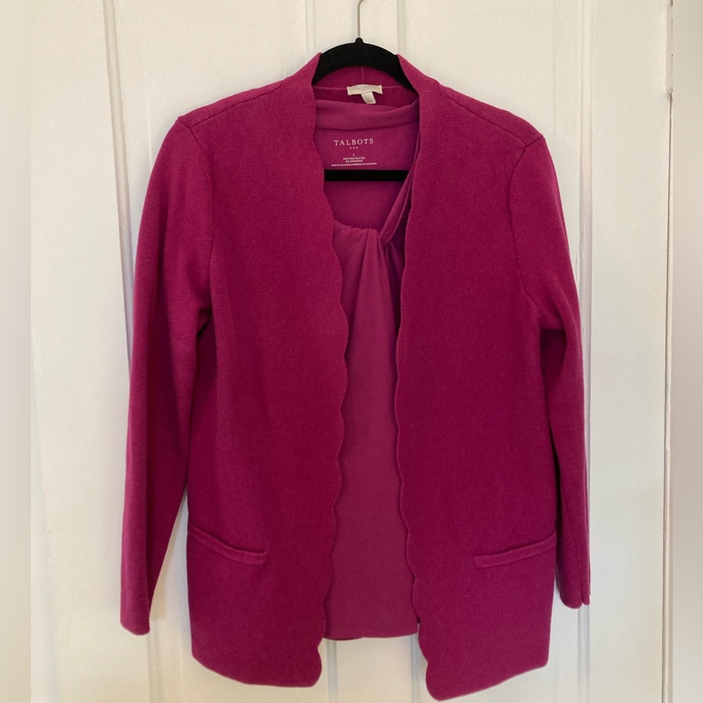 Talbots Wine Colored Cardigan with Matching Tank